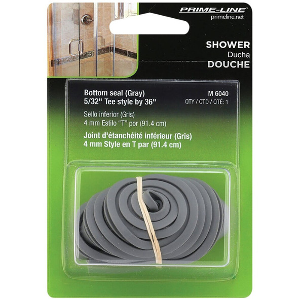 Prime-Line 3-4 In. x 36 In. Gray Double Tee Shower Door Bottom Sweep M 6040 258997