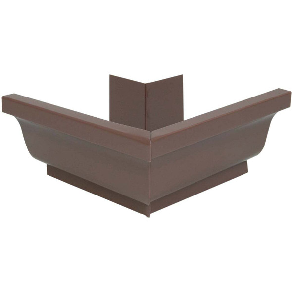 Amerimax 5 In. Galvanized Brown Mitre Gutter Outside Corner 3320219