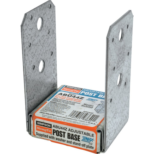 Simpson Strong-Tie ZMAX 4 In. x 4 In. 12 ga Post Base ABU44Z Pack of 12