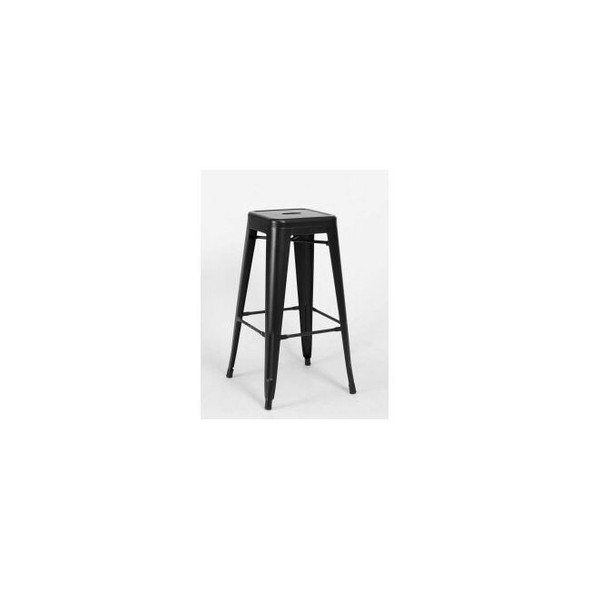 Interion 30""H Steel Barstool - Black - 4/Pack