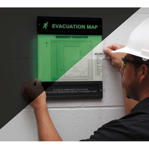 Manufacturer Varies Evacuation Map Holder,Clear,16 1/8" H DTA239