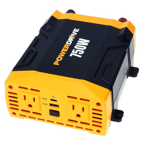 Power Inverter, Modified Sine Wave, 1,500 W Peak, 750 W Continuous, 2 Outlets