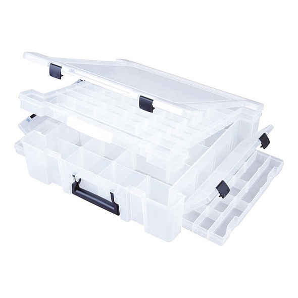 Flambeau Adjustable Compartment Box with 25 to 89 compartments, Plastic, 5 in H x 16-3/4 in W T9502