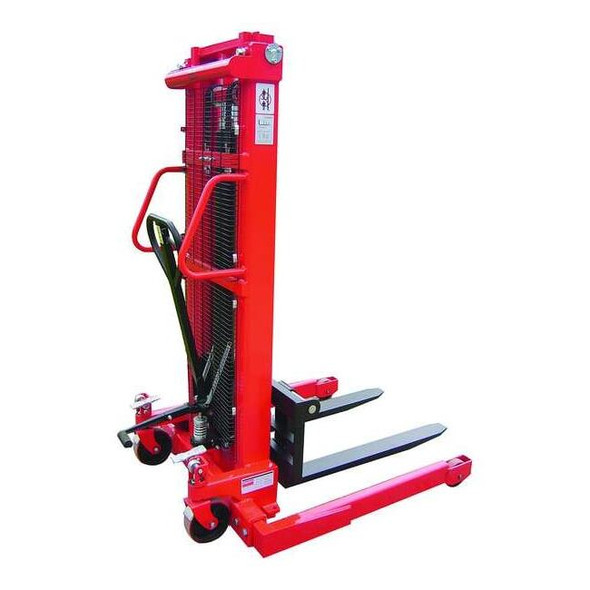 Dayton Adj Base Hydraulic Stacker, Load Cap. 2000 lb. 4VME9