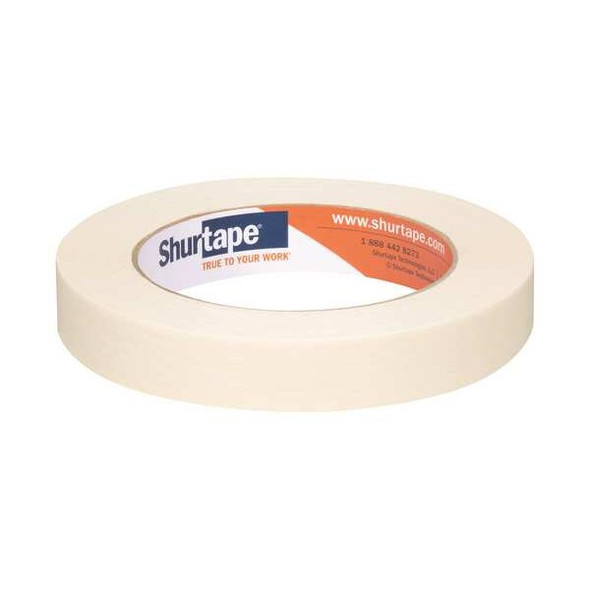 Shurtape Masking Tape, 4.2 mil Thick, Tan, Rubber Adhesive, 48 PK 206932