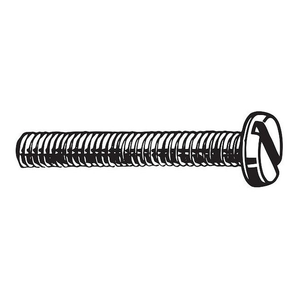 M5-0.80 x 30 mm Slotted Pan Machine Screw, Zinc Plated Steel, 100 PK