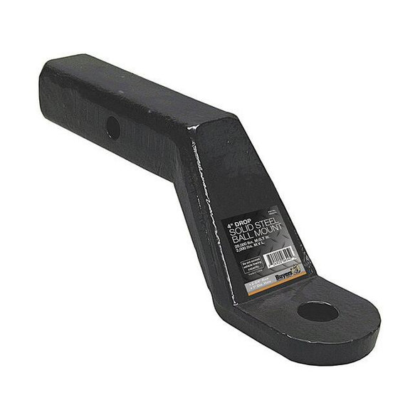 2 Inch Heavy-Duty Ball Mount 4 Inch Drop x 7-7/8 Long Tube Black For 1 Inch Hole