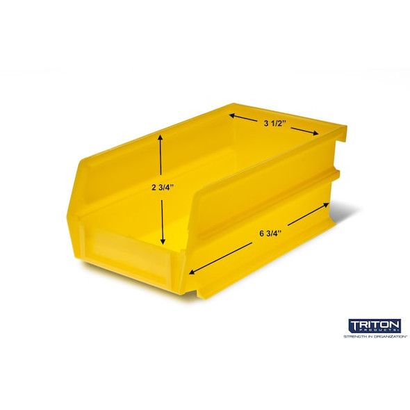 Triton Products Hanging Bins and Bin Clip Kit, Polypropylene, Yellow, (4) Small and (4) Large 028-Y