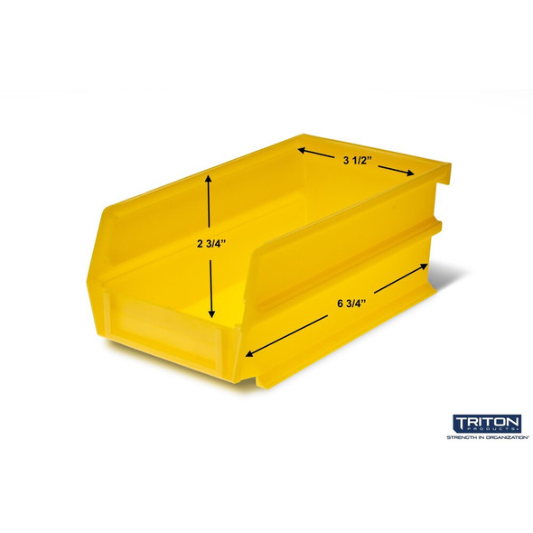Hanging Bins and Bin Clip Kit, Polypropylene, Yellow, (4) Small and (4) Large  028-Y
