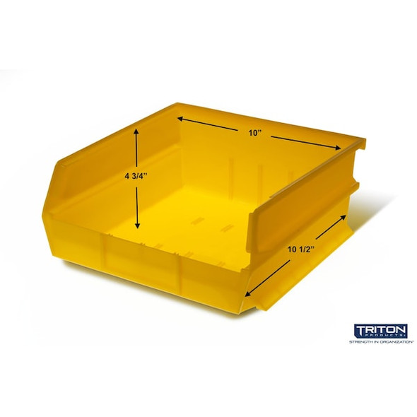 Wall Storage Unit W/ (6) 10-7/8" L x 11" W x 5" H Yellow Bins & Wall Mount Rails