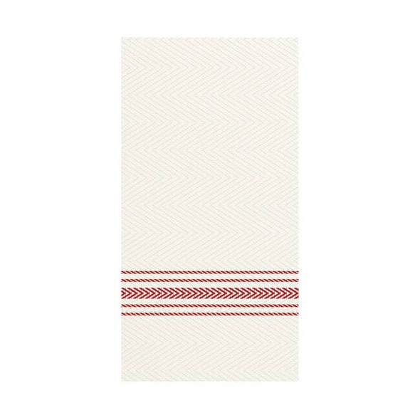 Hoffmaster White/Red Dinner Napkin,1/8 Fold,PK100 FP1110