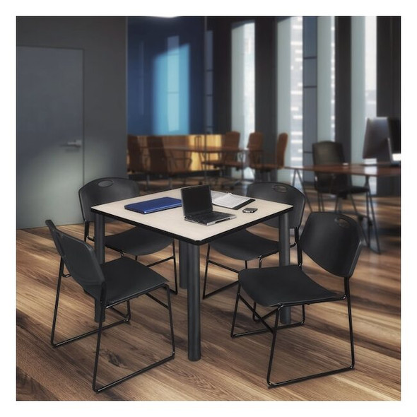 Kee Square Table & Chair Set, Wood, Metal, Polypropylene Top