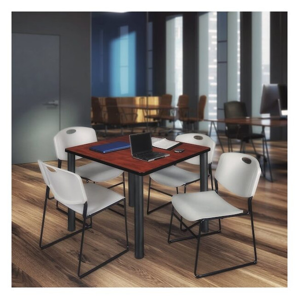 Kee Square Table & Chair Set, Wood, Metal, Polypropylene Top