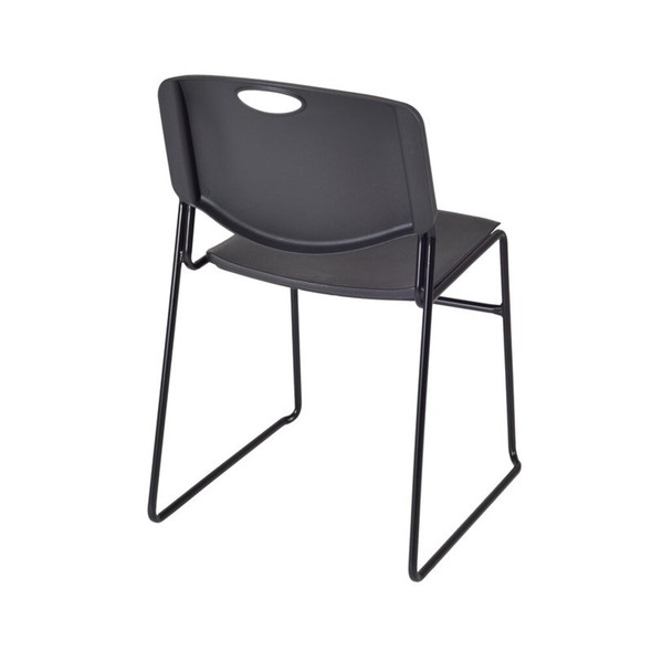 Regency Zeng Ultra Compact Metal Frame Armless Stackable Chair - Black, PK8  4400BK8PK