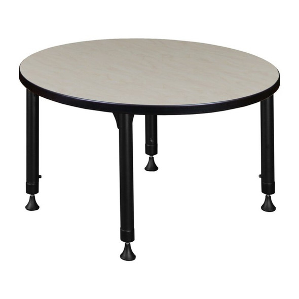 Round Classroom Tables, 30 W, 30 L, 23-34 H, Wood, Metal, Maple  TB30RNDPLAPBK