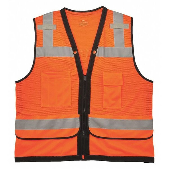 Ergodyne Safety Vest,Surveyor,HD,Mesh,Or,4X/5X 8253HDZ