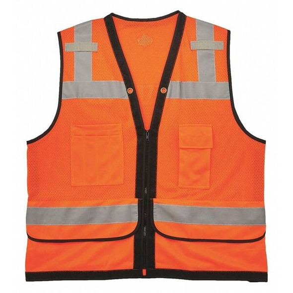 Ergodyne Safety Vest,Surveyor,HD,Mesh,Or,2X/3X 8253HDZ