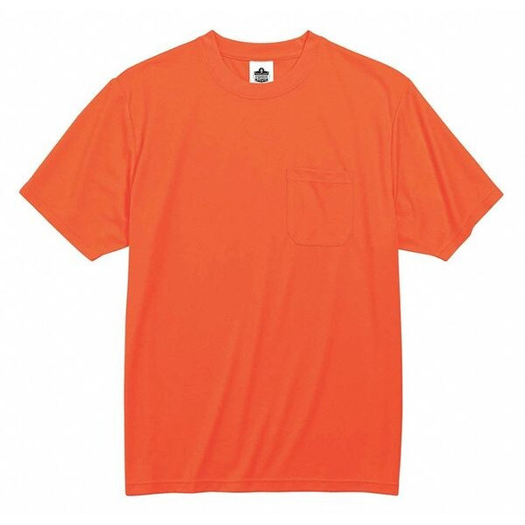 Ergodyne High Visibility Short Sleeve T-Shirt, Polyester, Orange, XL 8089