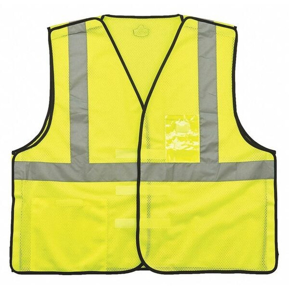Ergodyne Lime Safety Vest ID Badge Holder,2XL/3XL 8216BA