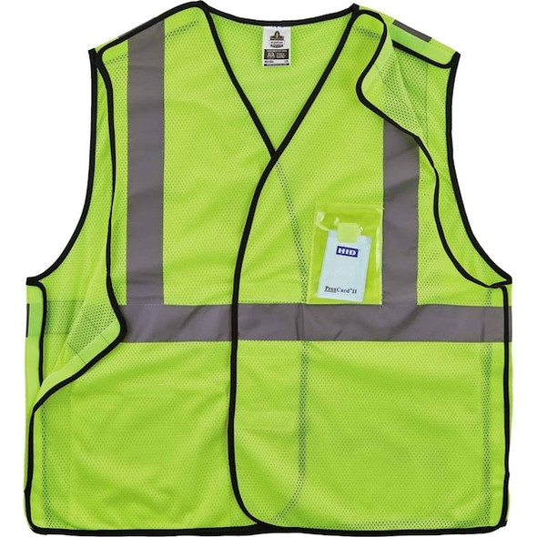 Ergodyne Lime Safety Vest ID Badge Holder,L/XL 8216BA