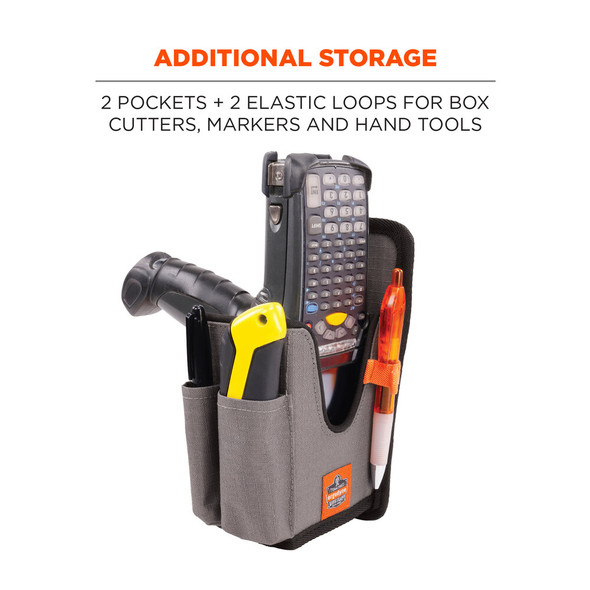 Ergodyne 5541 L Gray Handheld Barcode Scanner Holster with Belt Clip 5541L