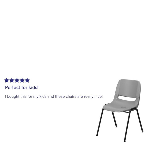 Flash Furniture Gray Plastic Stack Chair,PK5 5-RUT-EO1-GY-GG