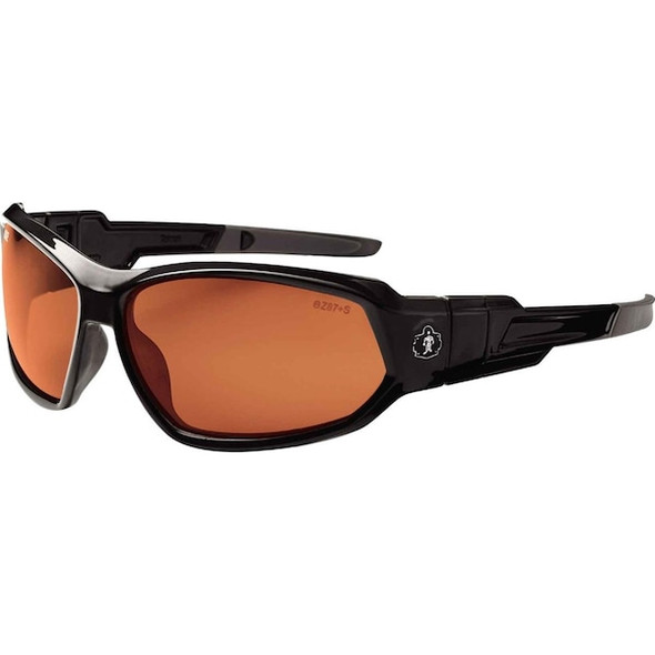 Ergodyne LOKI, Safety Glasses, Uncoated, Copper Lens, Black Frame, Full-Frame, Polarized LOKI-PZ