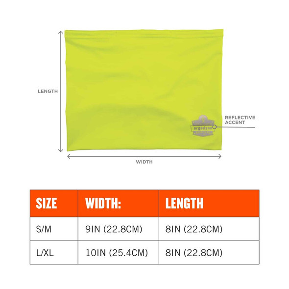 Ergodyne Cooling Neck Gaiter,Lime, L-XL 6489