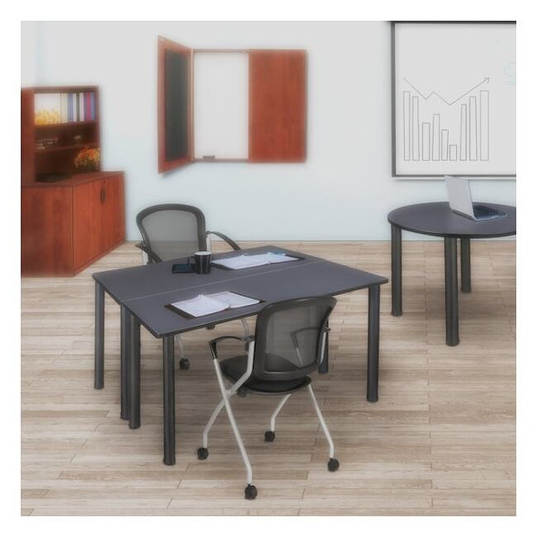 Kee 42 x 24 in. Training Seminar Table- Grey Top, Black Legs