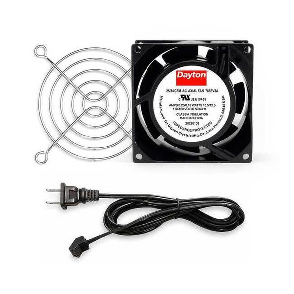 Dayton Square Axial Fan Kit, 120V AC, Cast Aluminum, 3 5/8 in W. 786EV3