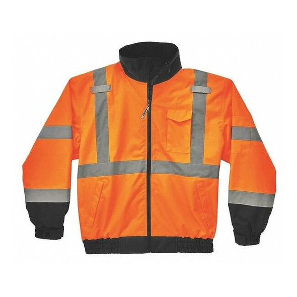 Hi-Vis 2-in-1 Bomber Jacket, Oxford Polyester, Class 3 Hi-Viz Orange, 4XL