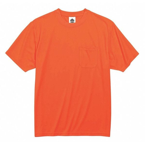 Ergodyne High Visibility Short Sleeve T-Shirt, Polyester, Orange, L 8089