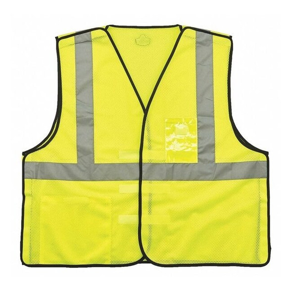 Ergodyne Lime Safety Vest ID Badge Holder,4XL/5XL 8216BA