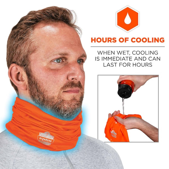 Ergodyne Cooling Neck Gaiter,Orange, L/XL 6489 Ergodyne Cooling Neck Gaiter,Orange, L/XL 6489