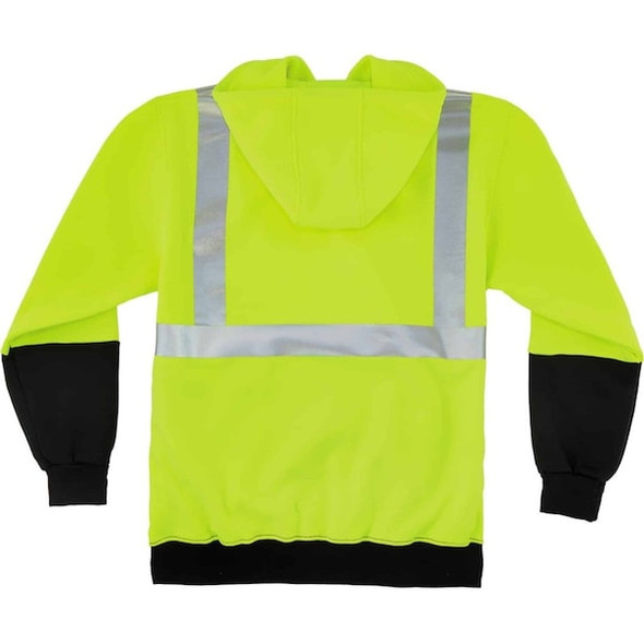 Ergodyne Sweatshirt,Lime,Class 2,Black Front,3XL 8293