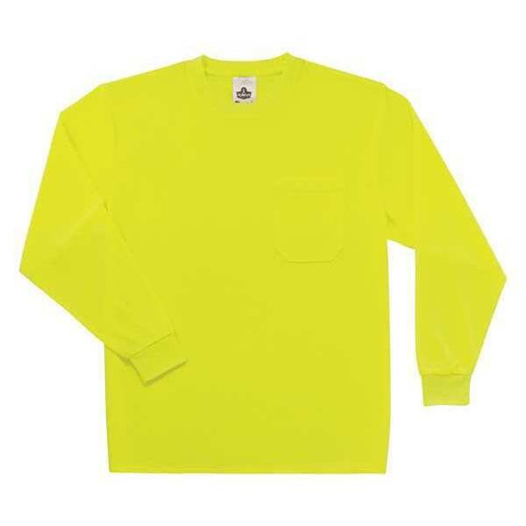 Ergodyne Long Sleeve TShirt,Lime,NonCertified,2XL, Polyester, Lime, 2XL 8091