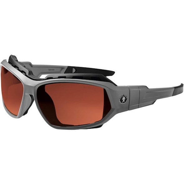 LOKI, Safety Glasses, Uncoated, Copper Lens, Matte Gray Frame, Full-Frame, Polarized