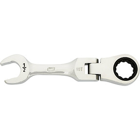 1/2" 90-Tooth 12 Point Stubby Flex Combination Ratcheting Wrench 86873