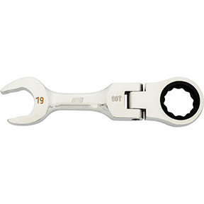 19mm 90-Tooth 12 Point Stubby Flex Combination Ratcheting Wrench 86869