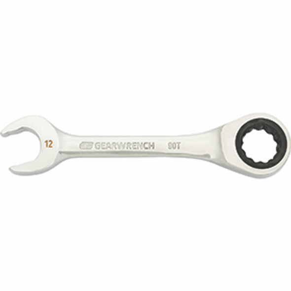 12mm 90-Tooth 12 Point Stubby Combination Ratcheting Wrench 86842