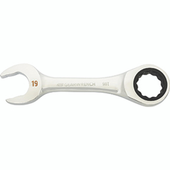 19mm 90-Tooth 12 Point Stubby Combination Ratcheting Wrench 86849