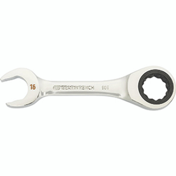 16mm 90-Tooth 12 Point Stubby Combination Ratcheting Wrench 86846