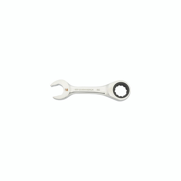 18mm 90-Tooth 12 Point Stubby Combination Ratcheting Wrench 86848