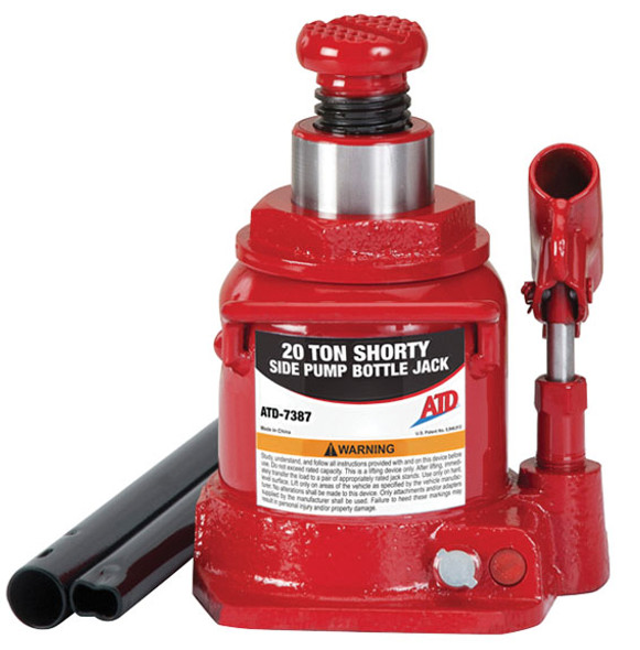 20-Ton Heavy-Duty Hydraulic Side Pump Bottle Jack Shorty Version 7387 20-Ton Heavy-Duty Hydraulic Side Pump Bottle Jack Shorty Version 7387
