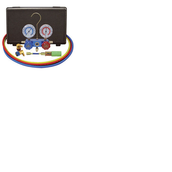 R134a Aluminum Manifold, 60” Hoses, Standard Couplers And 10 Application Mini Dye Injector 89660-UV