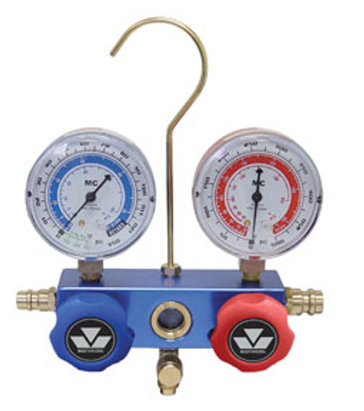 R134a Aluminum 2-Way Manifold with 2-1/2" Gauges 85103
