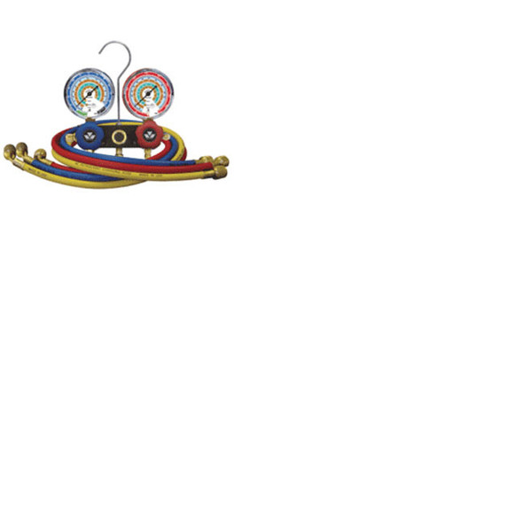 R404a, R407c, R507a & R134a Aluminum 2-Way Manifold Gauge Set with 72" Hoses and Standard Fittings 54172