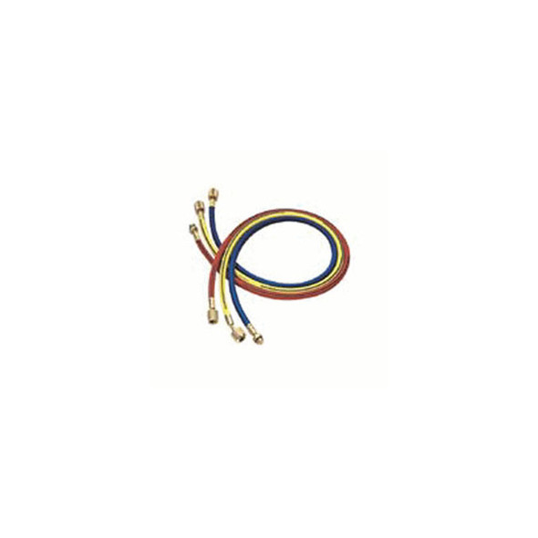 96" Nylon Barrier Charging Hose Set with 1/4” SAE Automatic Shut-Off Valve Fitting 46396