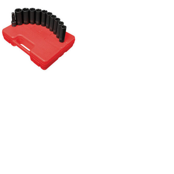 1/2" Drive, SAE & Metric Extra Thin Wall Deep Impact Socket Set, 11 Pc. 2611