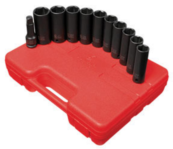 1/2" Drive, SAE & Metric Extra Thin Wall Deep Impact Socket Set, 11 Pc. 2611 1/2" Drive, SAE & Metric Extra Thin Wall Deep Impact Socket Set, 11 Pc. 2611